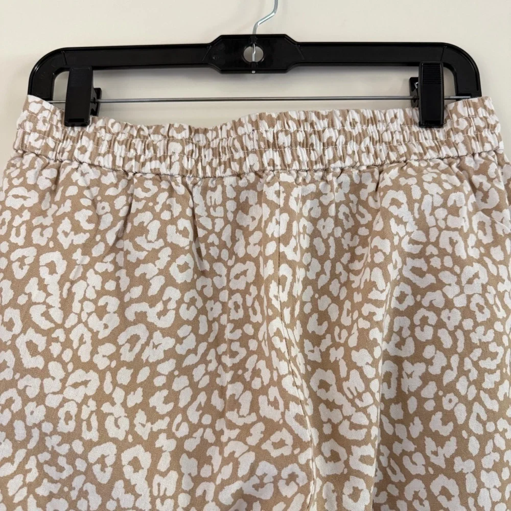 J. Crew Linen-Cotton Leopard Drawstring Pants Size 6 -  41134